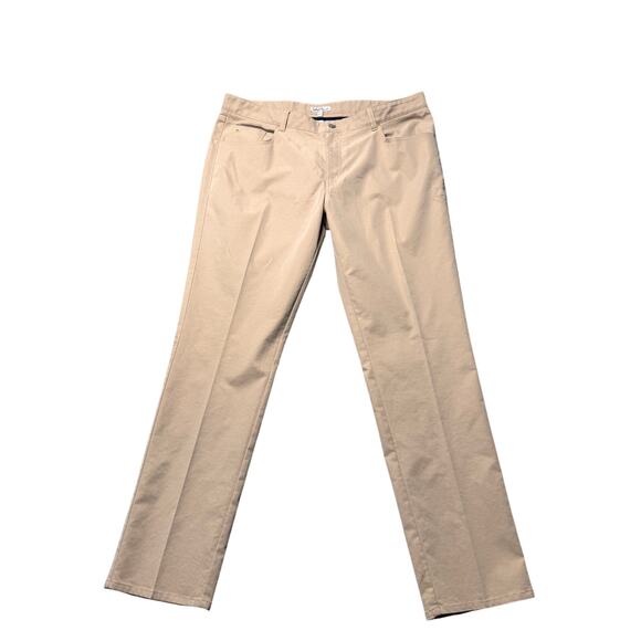 Peter Millar mens golf pants size 38 x 32 khaki performance chino - Picture 12 of 16